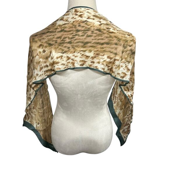 Quiet Luxury Abstract Silk Scarf Anne‎ Klein Vintage Modern Neutral - Picture 2 of 4